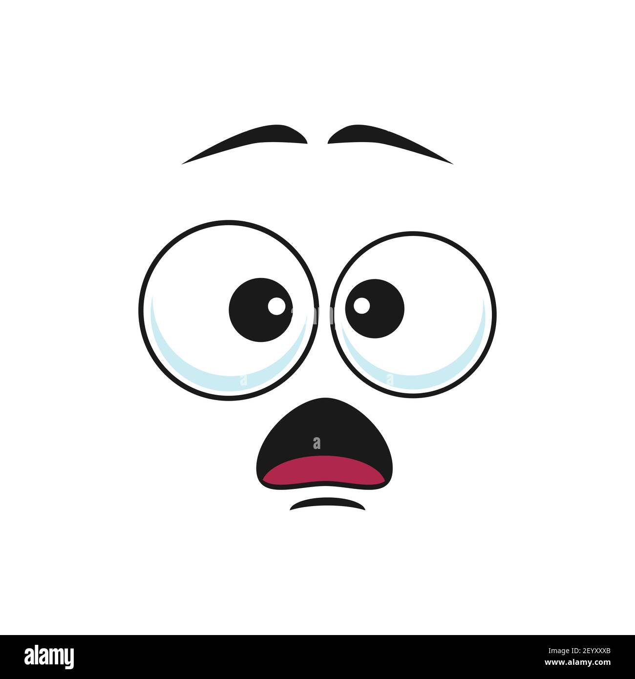 Überrascht Cartoon Gesicht Vektor-Symbol, lustige Emoji, erstaunt Gesichtsausdruck mit weit geöffneten Mund und Brille Augen, Gefühle isoliert auf weißem Backgro Stock Vektor