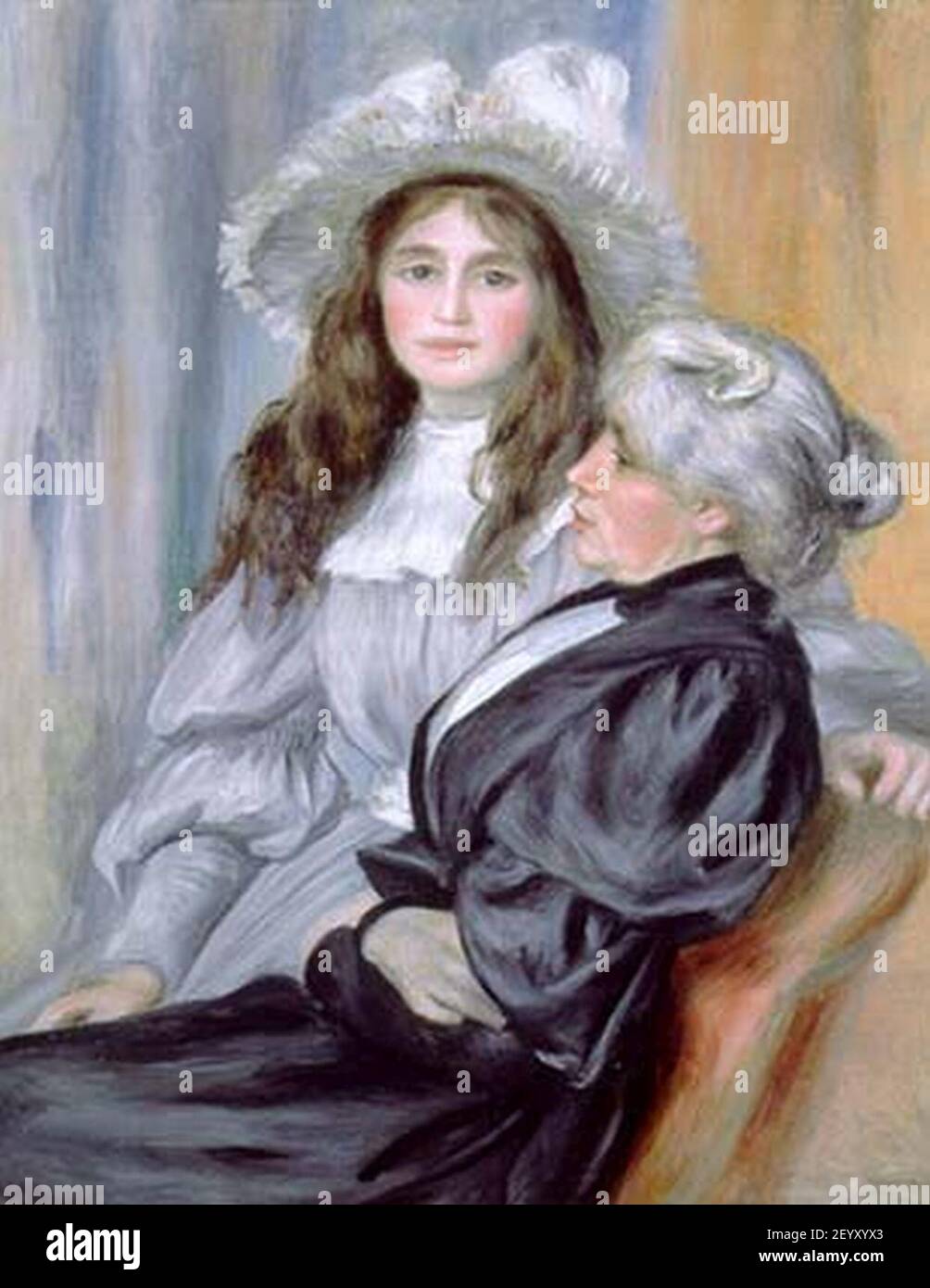 Pierre Auguste Renoir - Porträt Berthe Morisot und Tochter Julie. Stockfoto