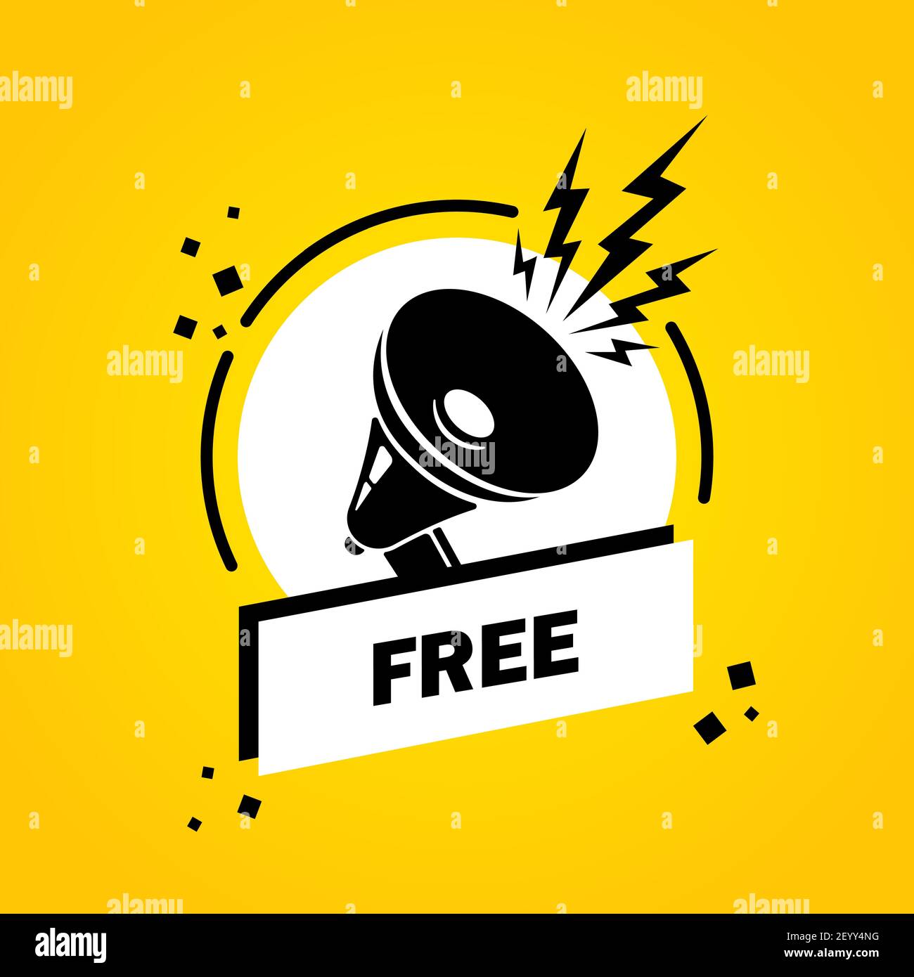 Megaphon mit Freisprechen Blase Banner. Lautsprecher. Label für Business, Marketing und Werbung. Vektor auf isoliertem Hintergrund. EPS 10. Stock Vektor