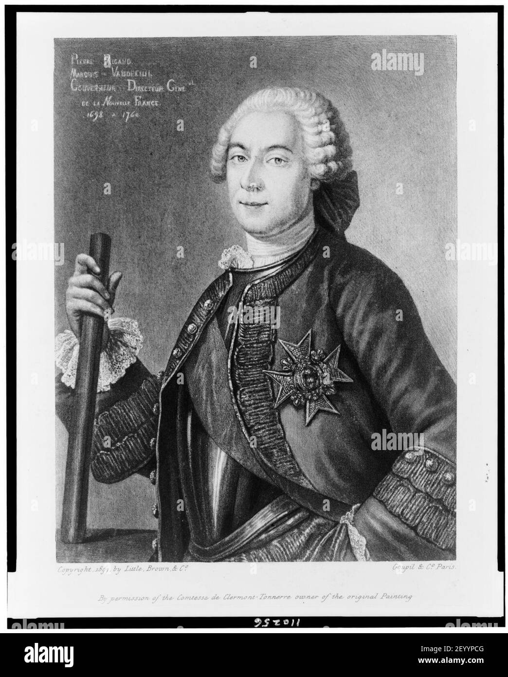 Pierre de Rigaud, Marquis de Vaudreuil, Halbportrait, nach links gerichtet) - Goupil & Co., Paris Stockfoto