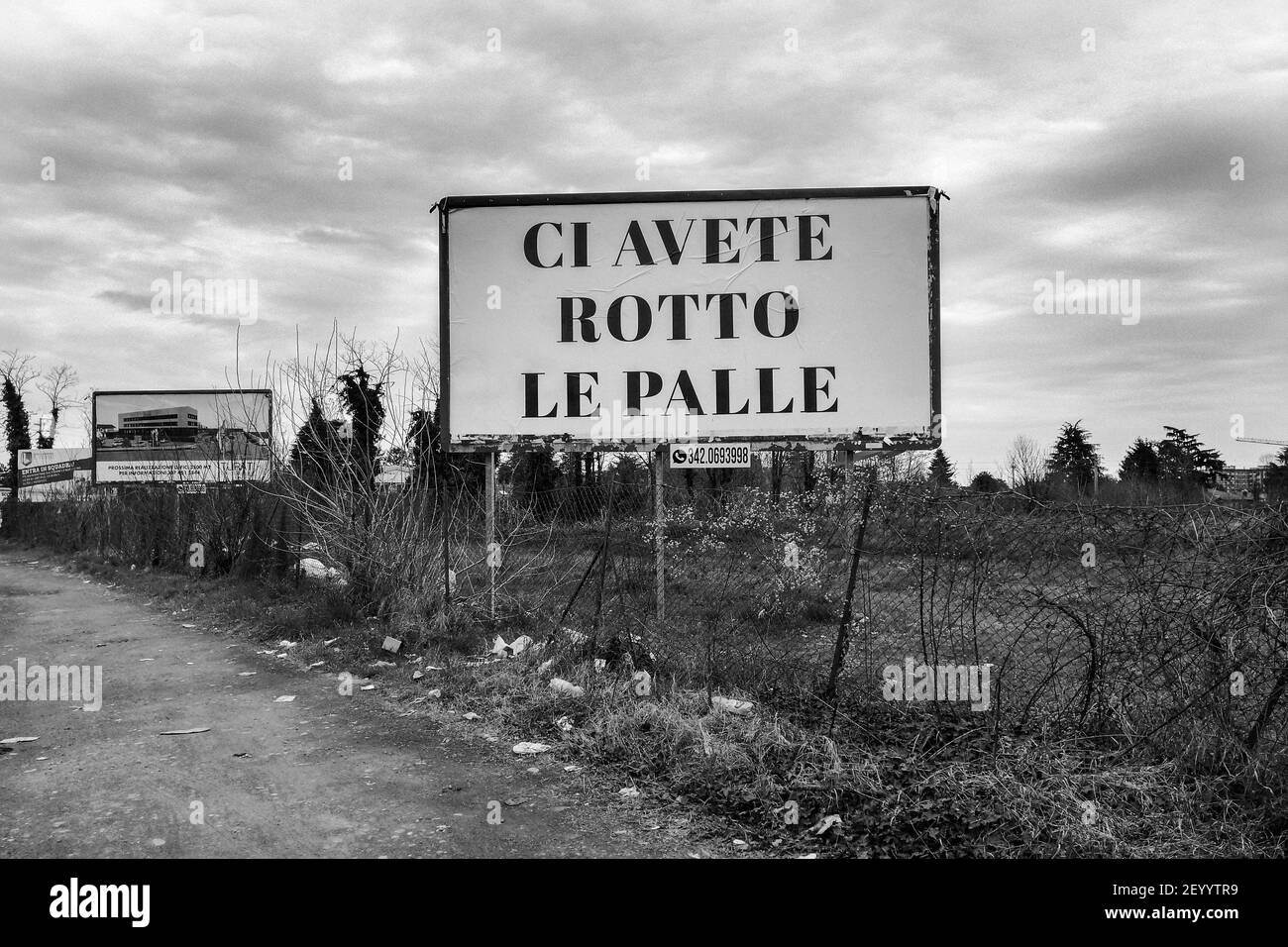 Italien, Legnano, Covid messagge Stockfoto