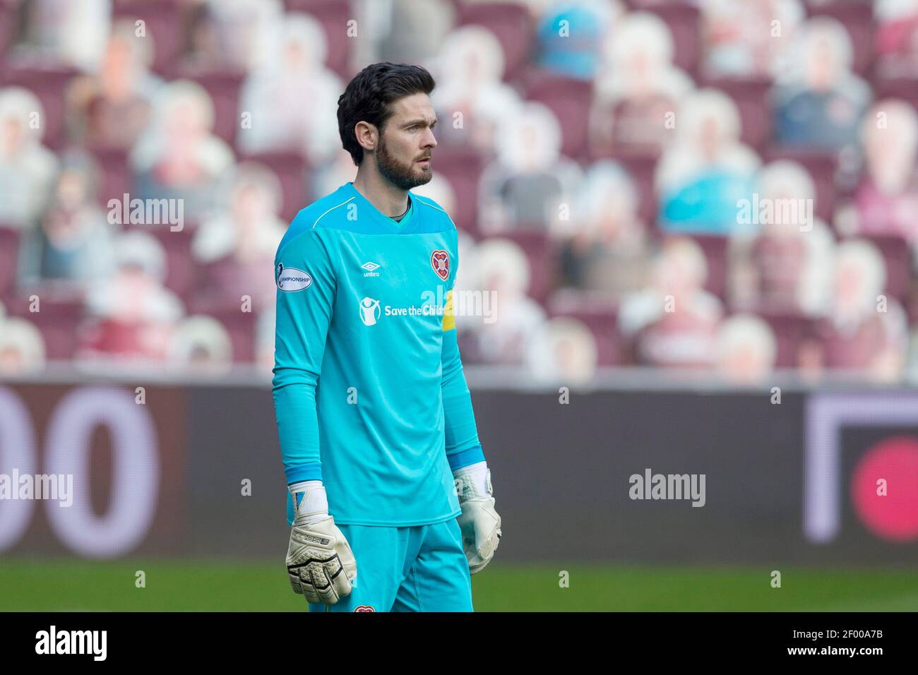 Tynecastle Park, Edinburgh, Großbritannien. März 2021, 6th. Scottish Championship Football, Heart of Midlothian gegen Dundee FC; Craig Gordon von Heart of Midlothian Credit: Action Plus Sports/Alamy Live News Stockfoto