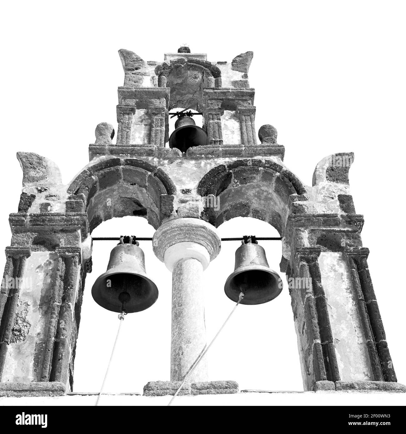 Architektur weiß Hintergrund Kreuz in santorini griechenland alten Bau und Der Himmel Stockfoto