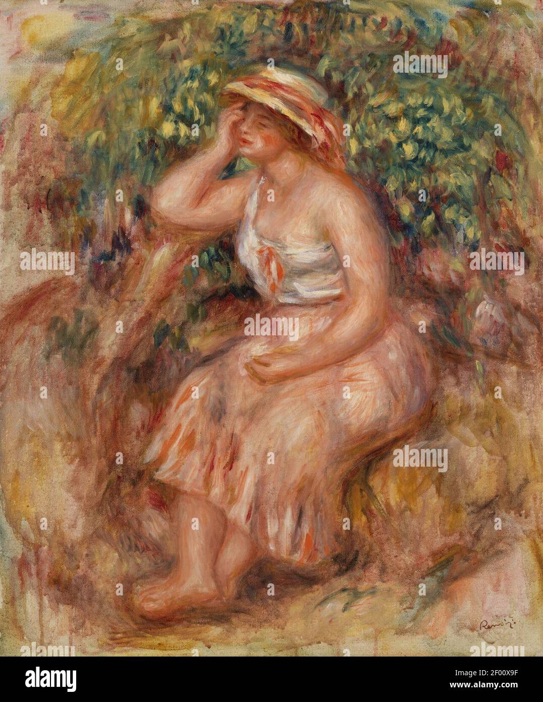 Pierre-Auguste Renoir - Frau Tagträumen (Rêveuse) Stockfoto