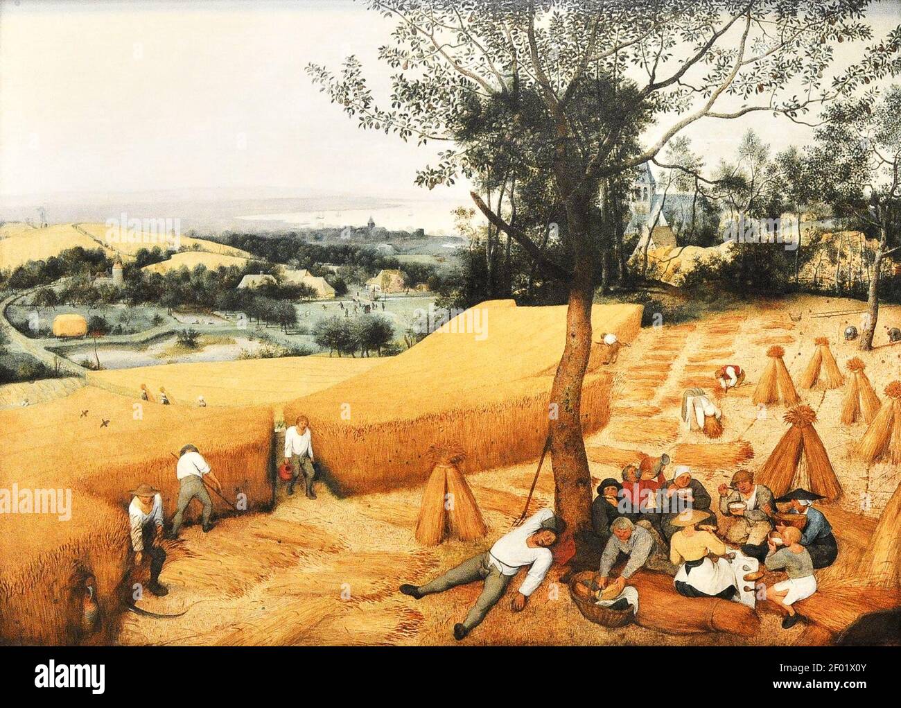 Pieter Bruegel de Oude (ca,1525–1569) - De oogst - The Met New York 27-02-2016. Stockfoto