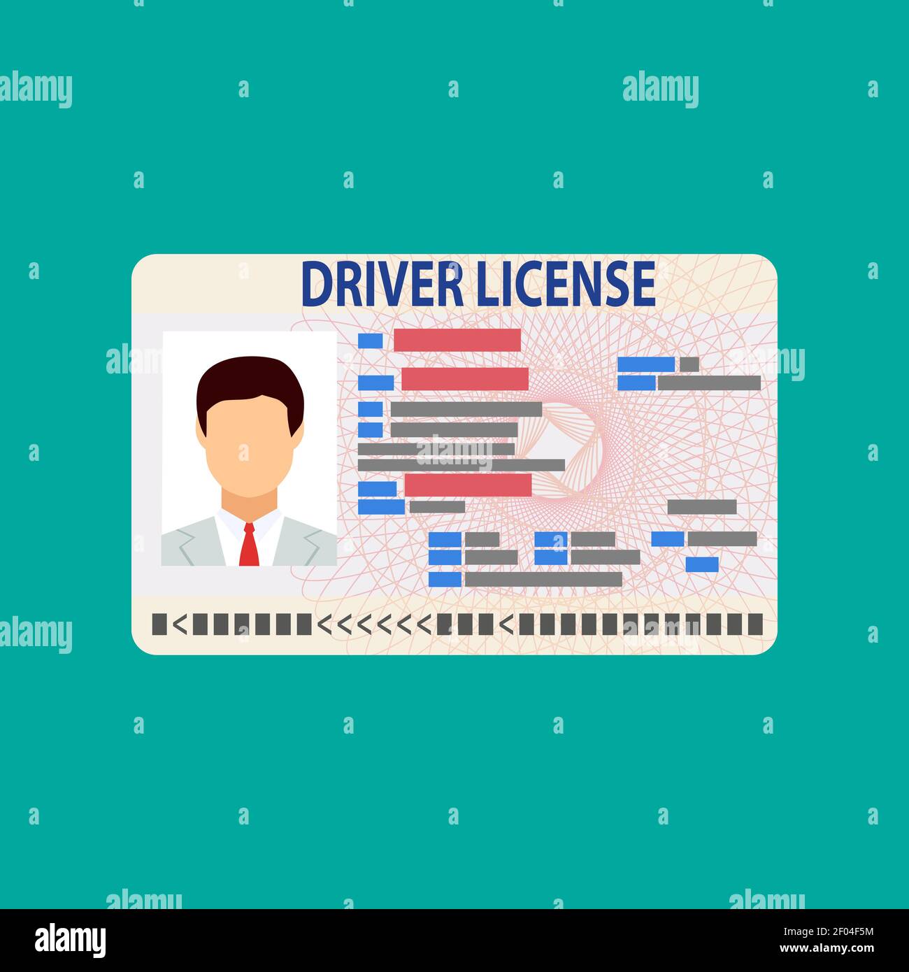 Kfz-Führerschein-Ausweis mit Foto. Stock Vektor