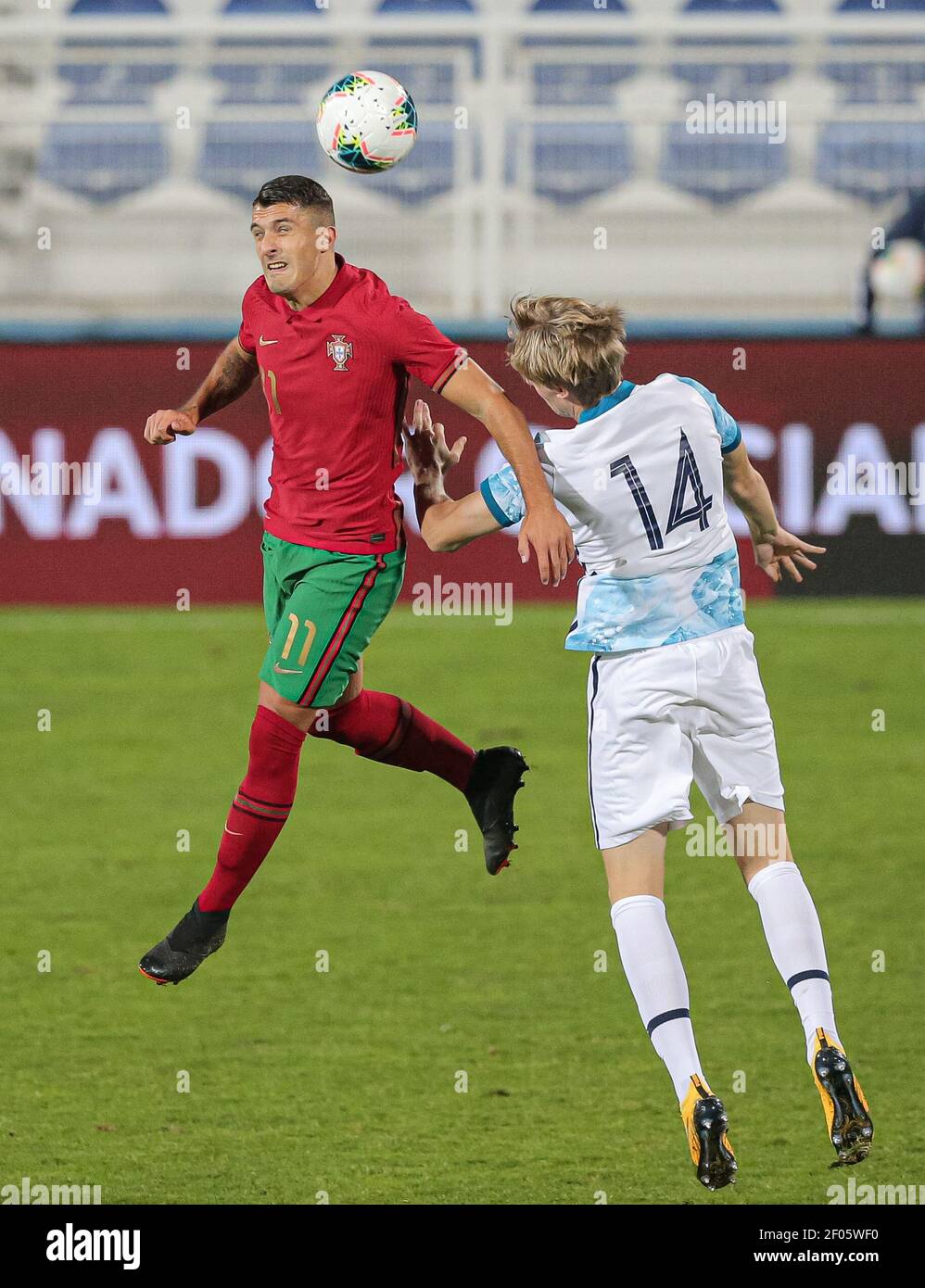 Cascais, 10/9/2020 - die portugiesische Fußballmannschaft (U21) erhielt heute  Abend im António Coimbra Da Mota Stadion in Estoril, die Nationalmannschaft  von Norwegen (U21) im Qualifikationsspiel für die Europameisterschaft 2021  in der Kategorie