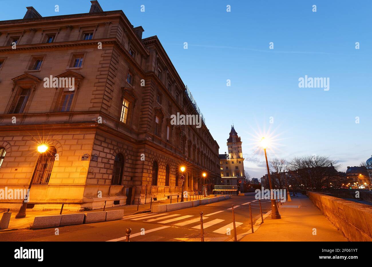 Die 36 quai des Orfevres, historischen Sitz der Pariser Justizpolizei, Paris, Frankreich. Stockfoto