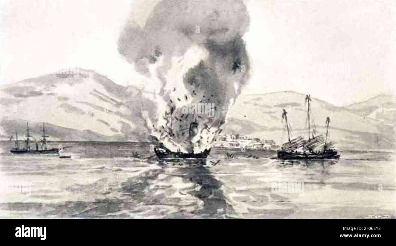 Pirate Junks in Mirs Bay. Stockfoto