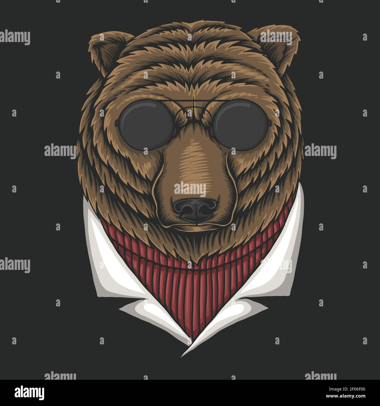 Bär Brillen Vektor Illustration für Ihr Unternehmen oder Ihre Marke Stock Vektor