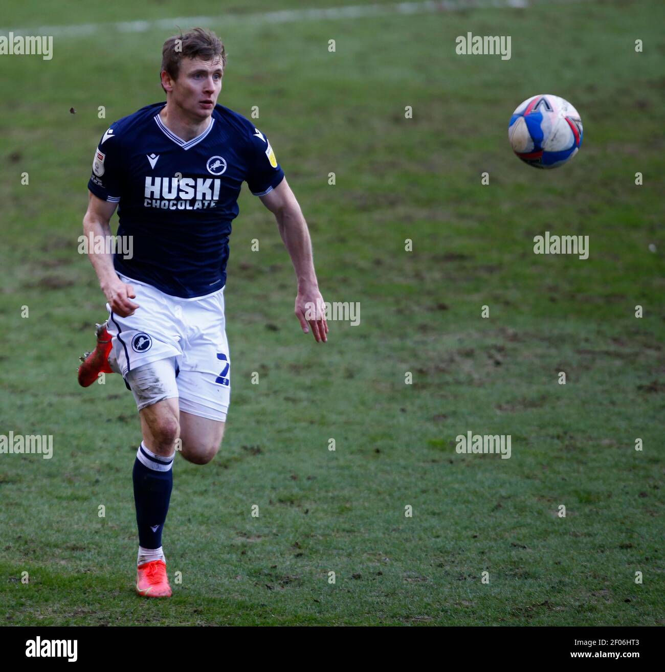 LONDON, Großbritannien, MÄRZ 06:Jon Dadi Bodvarsson von Millwall während der Sky Bet Championship zwischen Millwall und Blackburn Rovers im Den Stadium, London am 06th. März 2021 Credit: Action Foto Sport/Alamy Live News Stockfoto