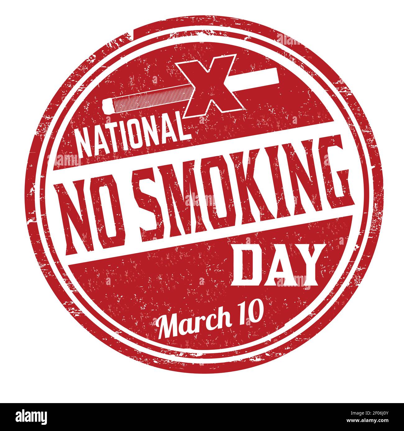 Nationaler Nichtraucher Tag Grunge Gummistempel auf weißem Hintergrund, Vektor-Illustration Stock Vektor