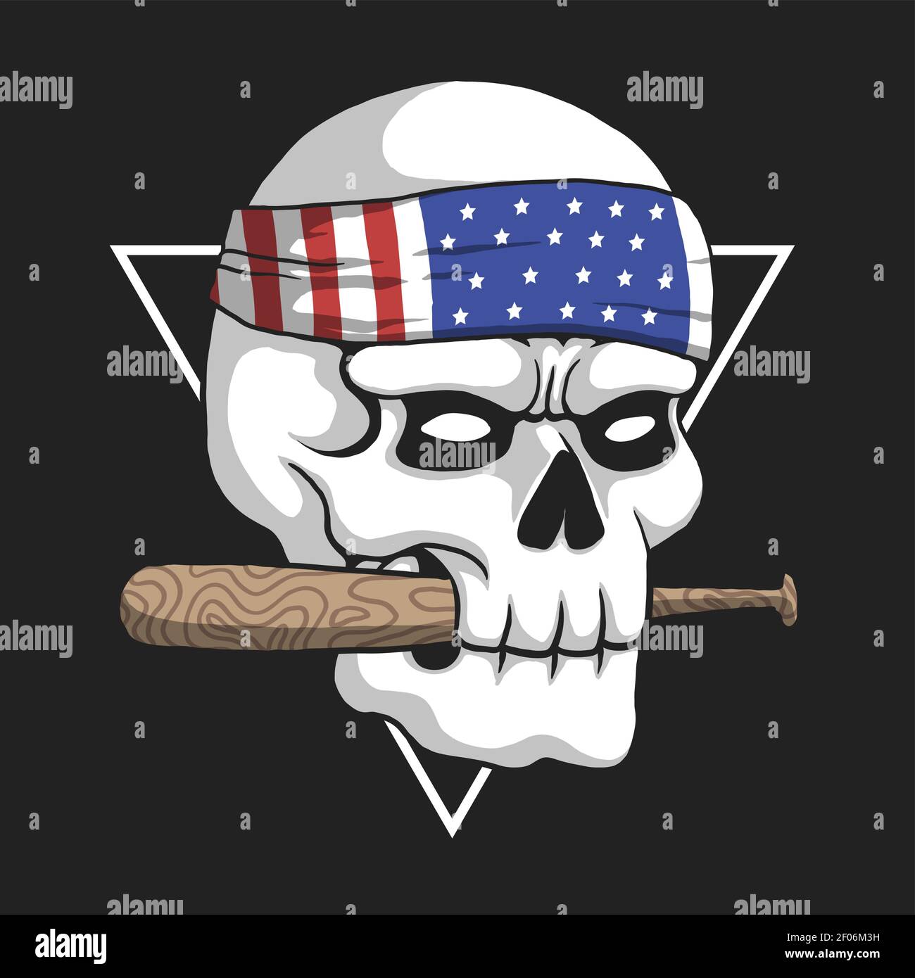 Skull USA Gangster Illustration für Ihr Unternehmen oder Ihre Marke Stock Vektor