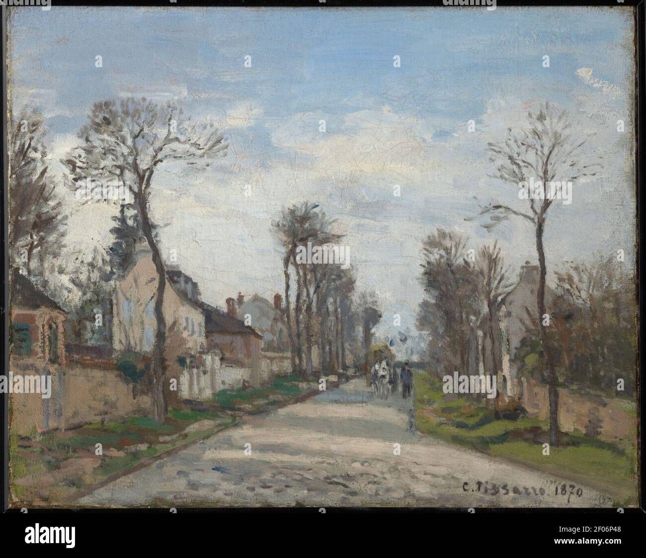 Pissarro - Route de Versailles, Louveciennes, 1870. Stockfoto