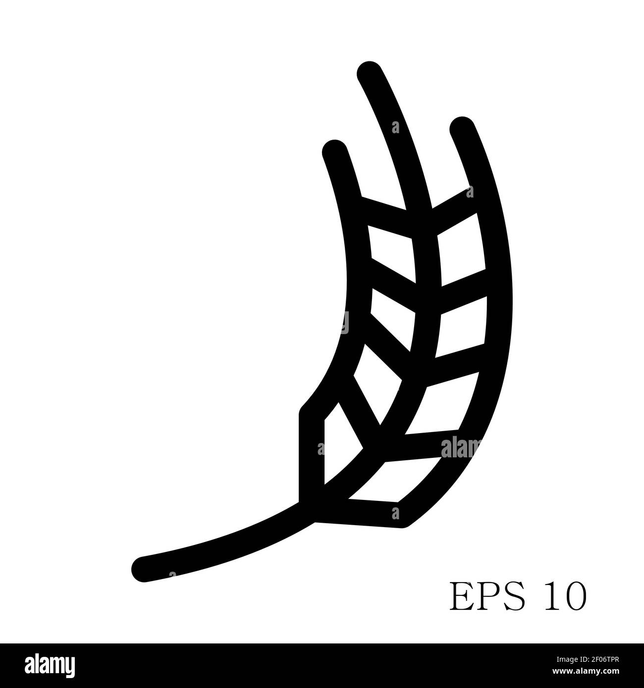 Getreide Symbol, Weizen, Mais, Hafer, Roggen, Gerste Zeichen isoliert auf weißem Hintergrund. Ähren von Weizenbrot Symbole. Landwirtschaft Weizen Symbol. Vektor Stock Vektor