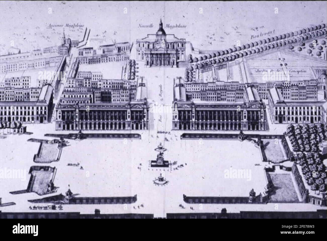 Place Louis XV - Projet de Gabriel. Stockfoto