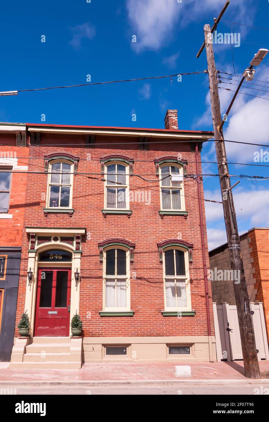 Gebäude im Allegheny West Viertel entlang der Western Avenue, Pittsburgh, Pennsylvania, USA Stockfoto