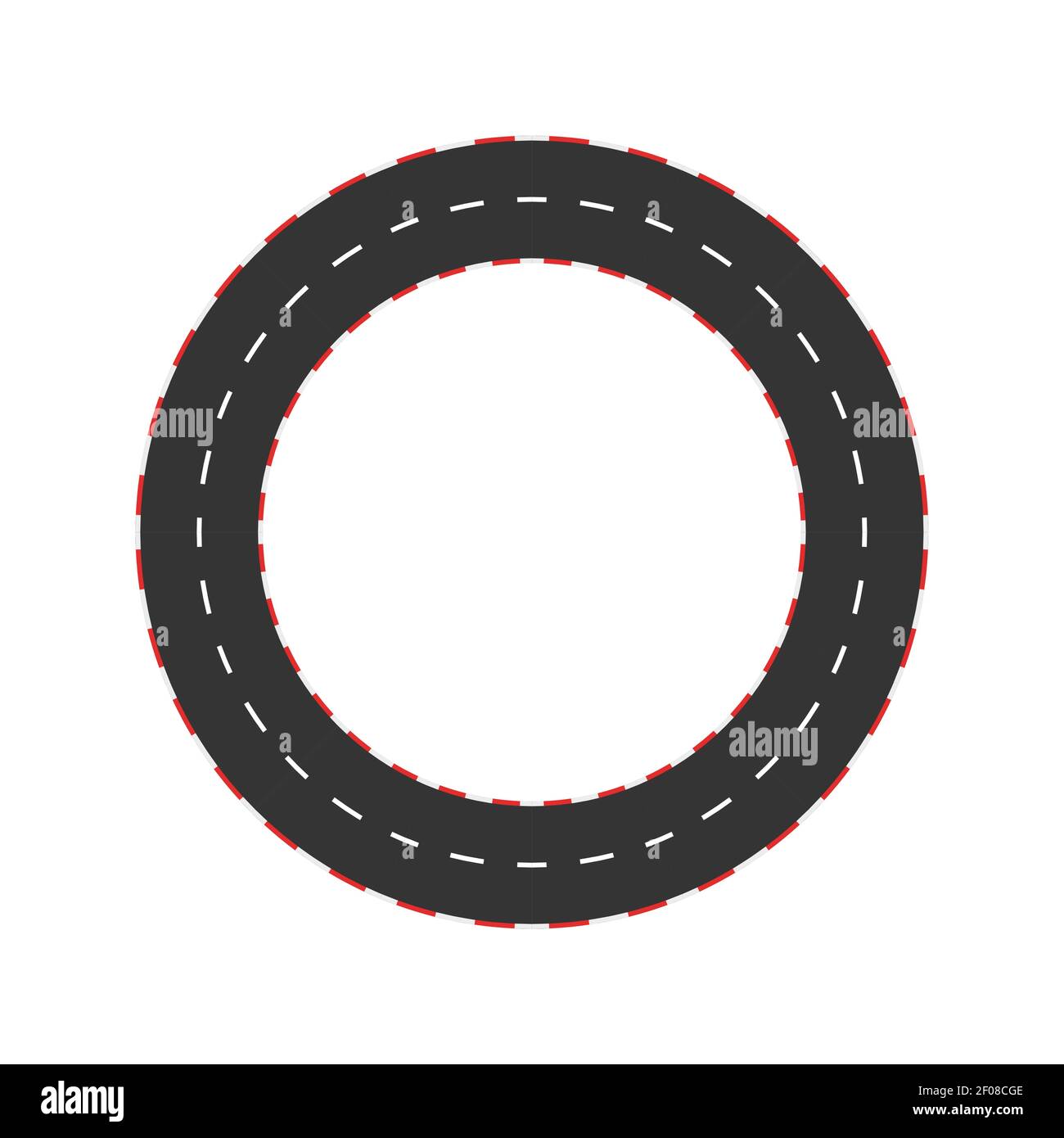 Rally Line Track Straße Grenze Karting. Rennbahn Formel Kennzeichnung Schaltung Stock Vektor