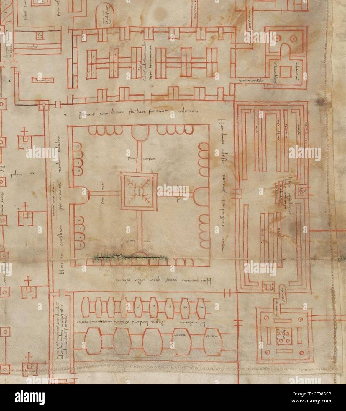 Plan des Klosters St. Gallen. Stockfoto