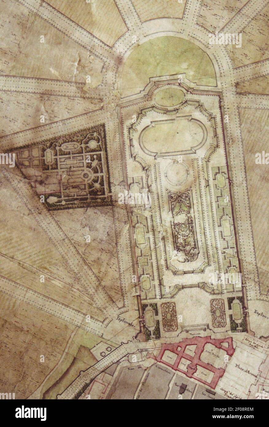 Plan Schloss Compiegne, 1751, Ange-Jacques Gabriel. Stockfoto