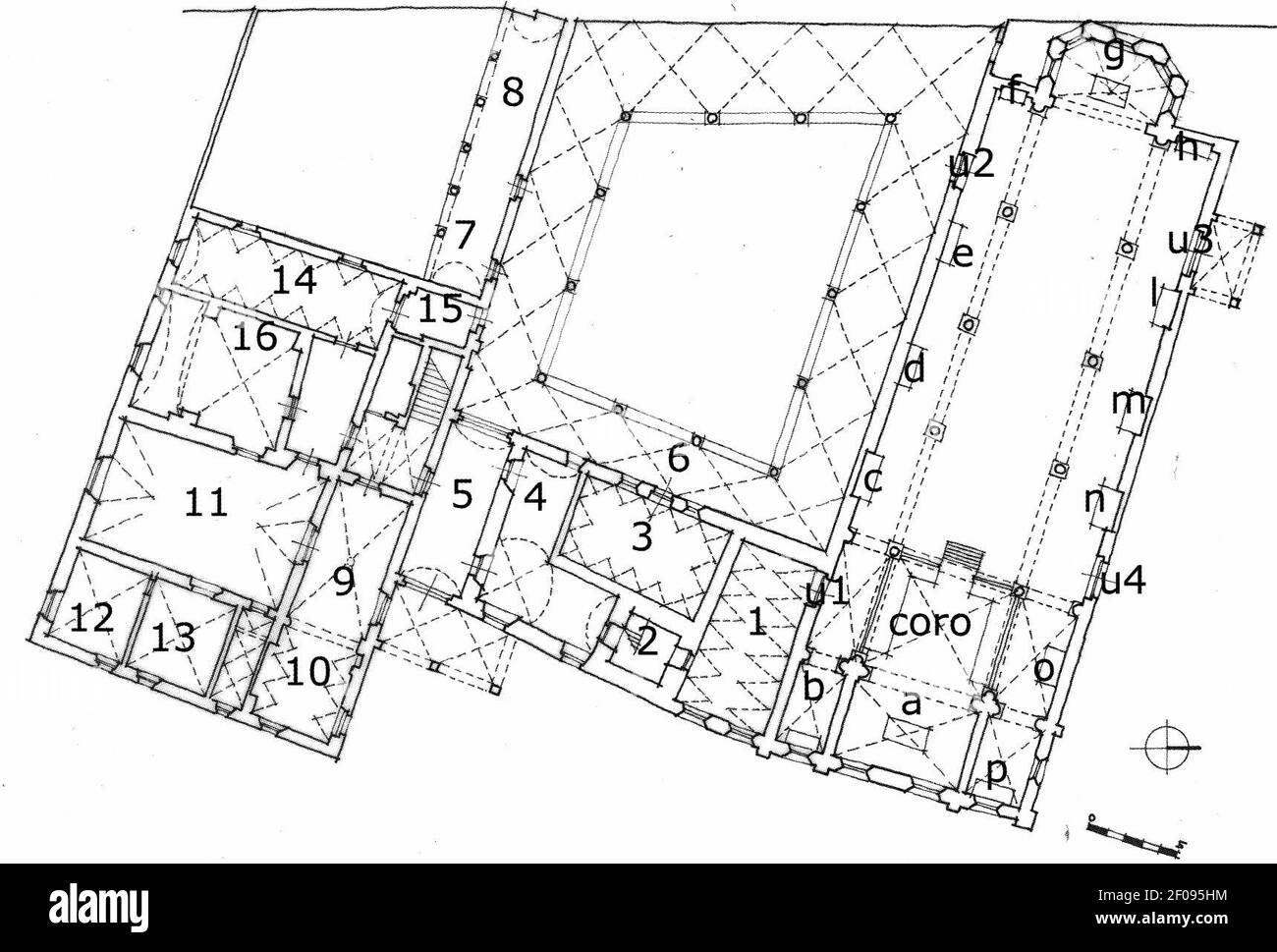 Planimetria di San Domenico XVI sek. Stockfoto
