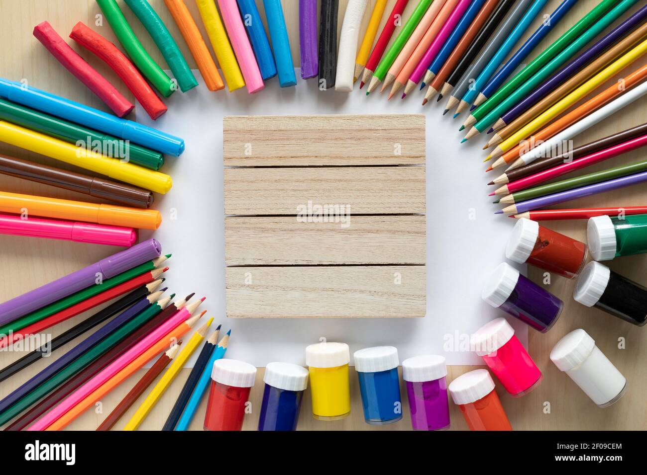 Kunst, Hobby oder Bastelkonzept mit Platz für Text Stockfoto