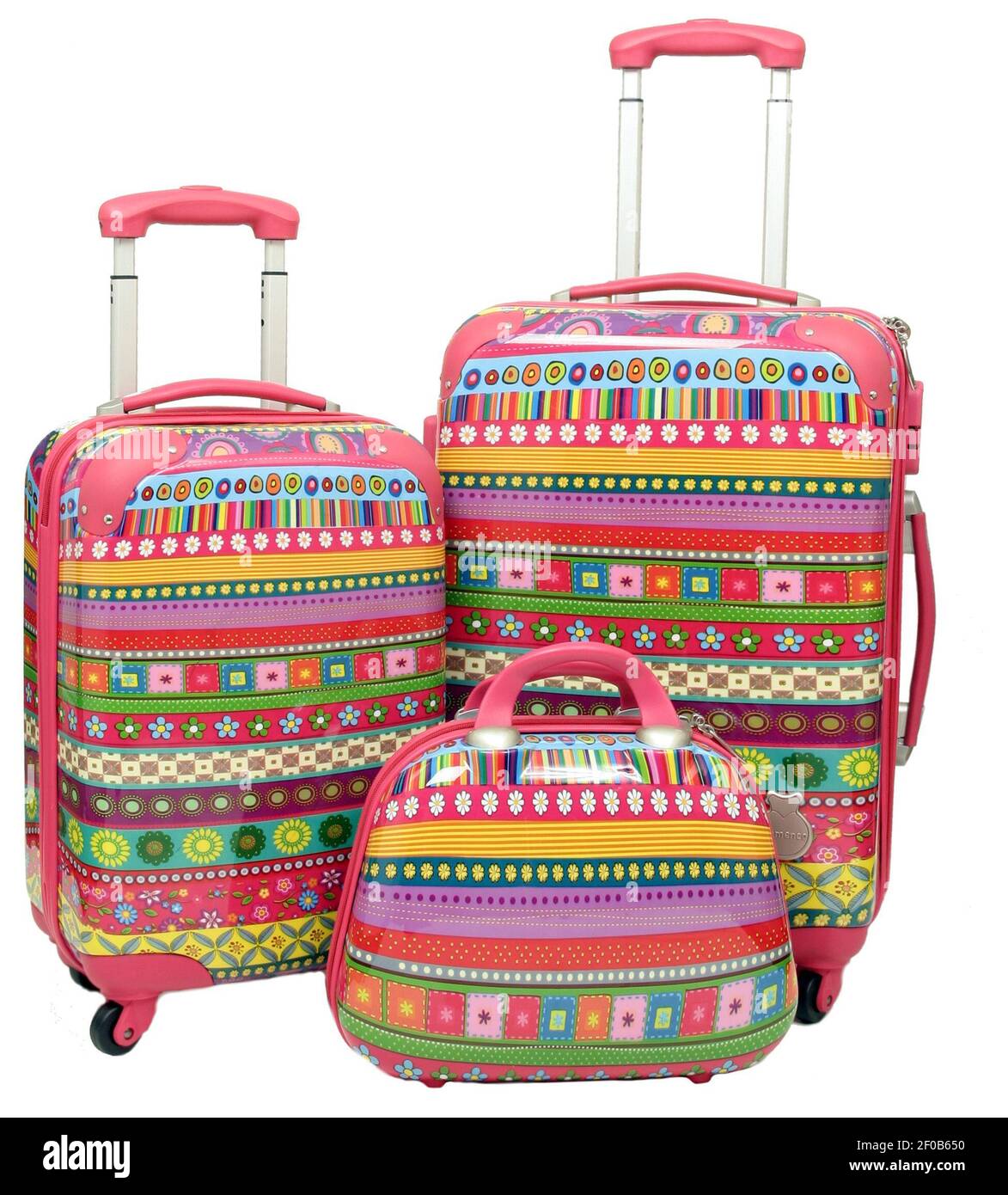 Lulu Castagnette von Murval Paris ist glänzend in Polycarbonat. Das  Flamenco-Set mit 22-Zoll-Spinner, Handgepäck und Beauty-Case ($269) ist in  Pastelltönen gehalten. (Foto von Lulu Castagnette von Murval Paris/MCT/Sipa  USA Stockfotografie - Alamy