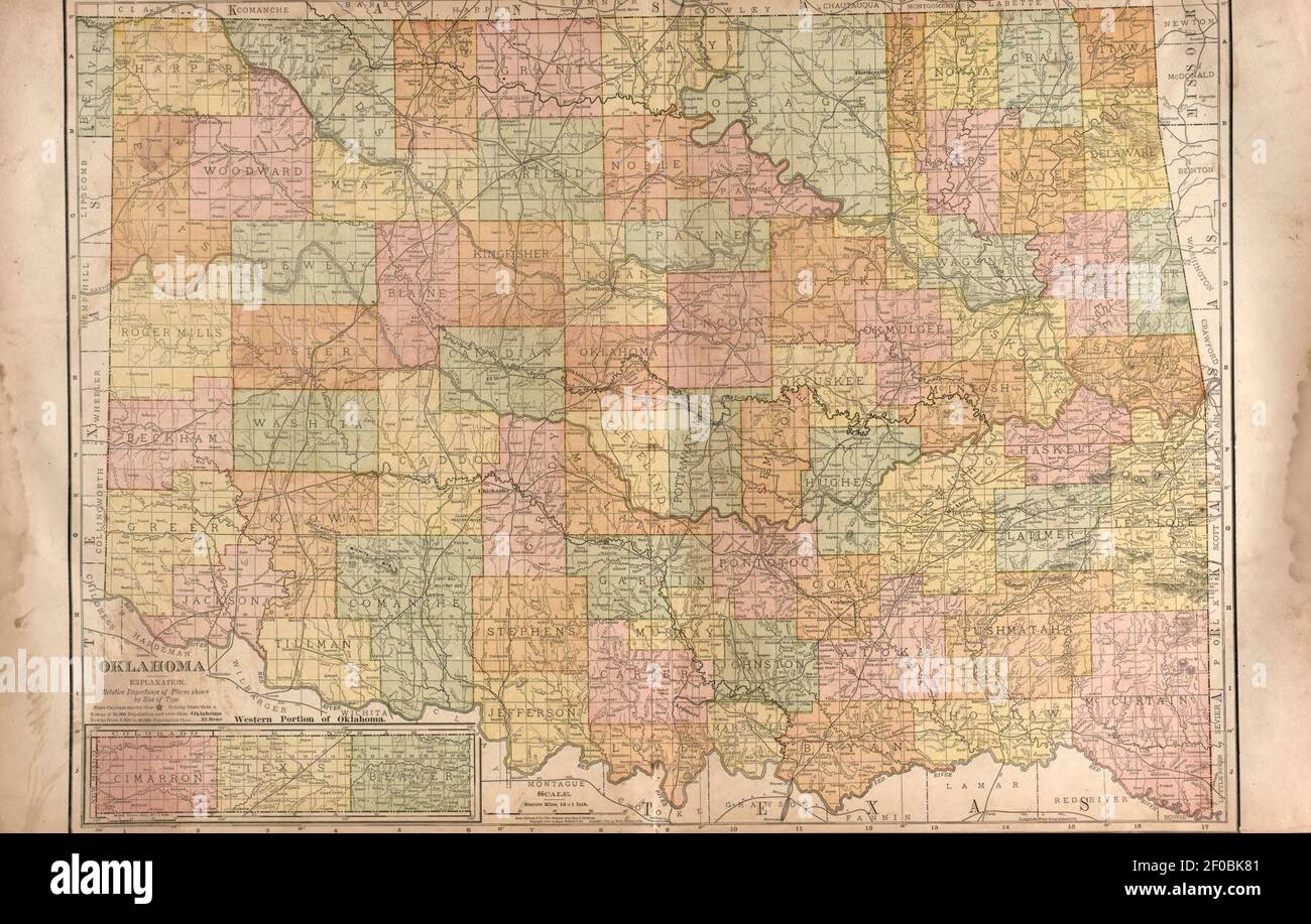 Plat Buch von Harper County, Oklahoma - mit Karten von Dörfern, Städten und Townships der Grafschaft, und des Staates, der Vereinigten Staaten und der Welt - Porträts von repräsentativen Bürgern und führenden Männern Stockfoto