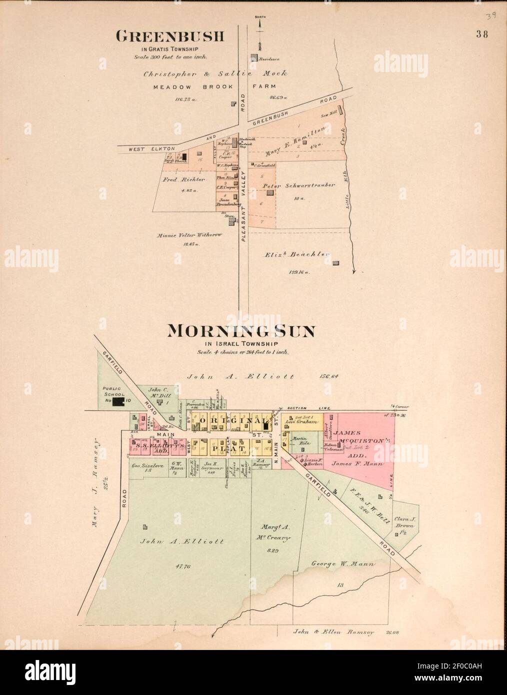 Plat Buch von Preble County, Ohio - zusammengestellt aus County Aufzeichnungen und tatsächlichen Umfragen Stockfoto