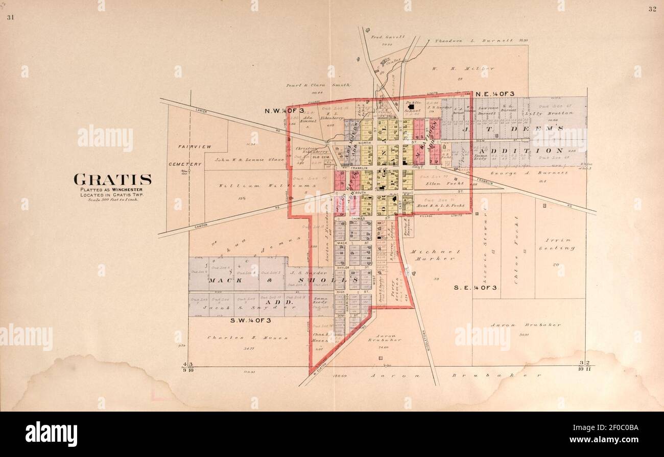 Plat Buch von Preble County, Ohio - zusammengestellt aus County Aufzeichnungen und tatsächlichen Umfragen Stockfoto