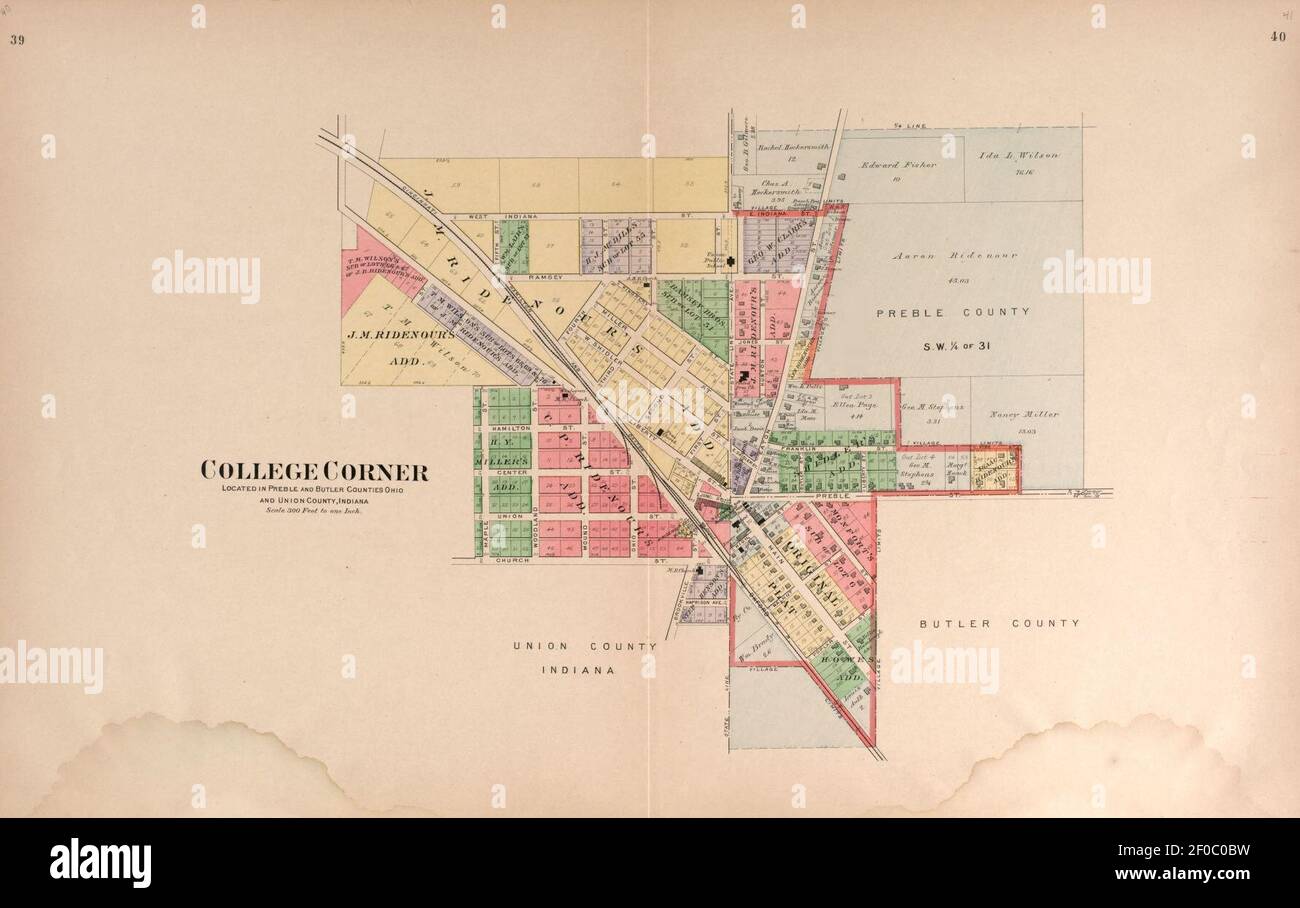 Plat Buch von Preble County, Ohio - zusammengestellt aus County Aufzeichnungen und tatsächlichen Umfragen Stockfoto