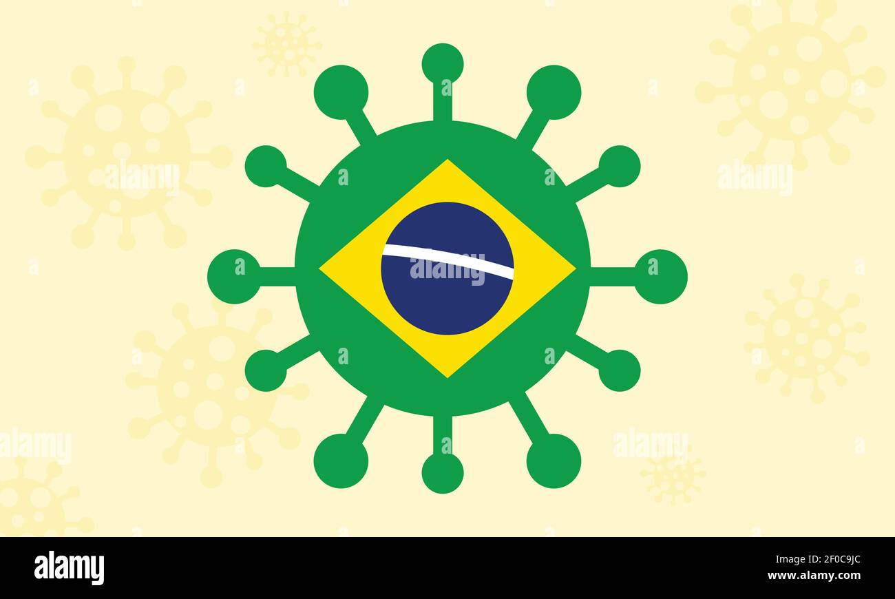Coronavirus-Variante in Brasilien - brasilianische Covid-Variante Stock Vektor