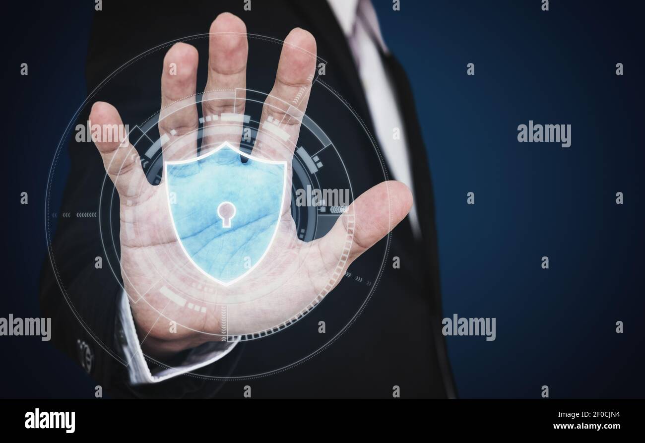 Cyber-Sicherheit und Online-Geschäft sowie Datenschutztechnologie Stockfoto