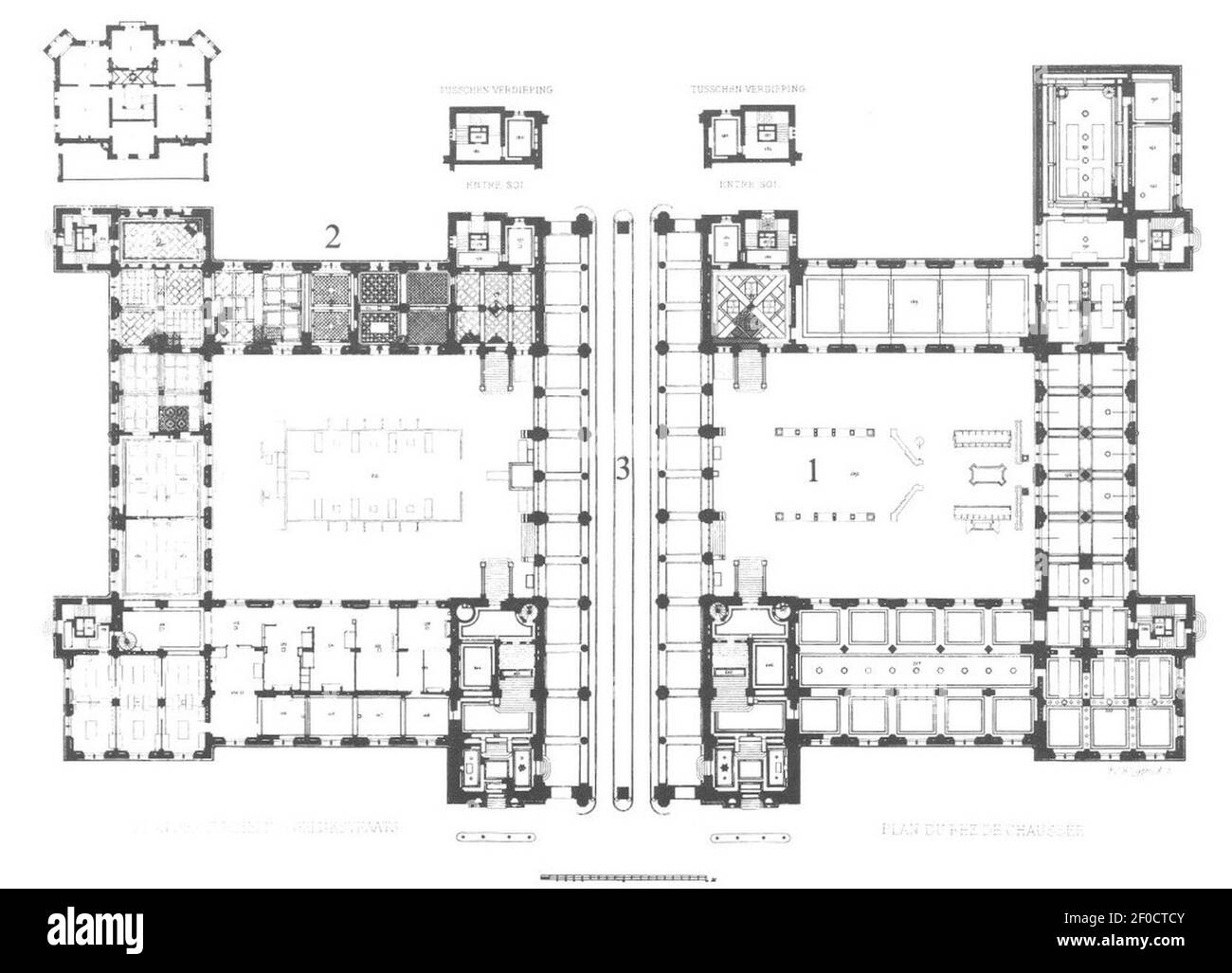 Plattegrond Rijksmuseum Amsterdam, 1898. Stockfoto