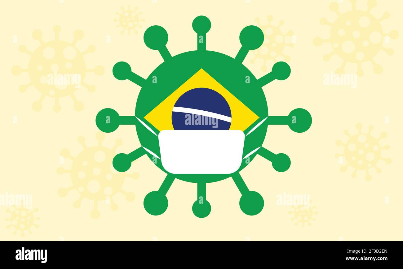 Coronavirus-Variante in Brasilien - brasilianische Covid-Variante Stock Vektor