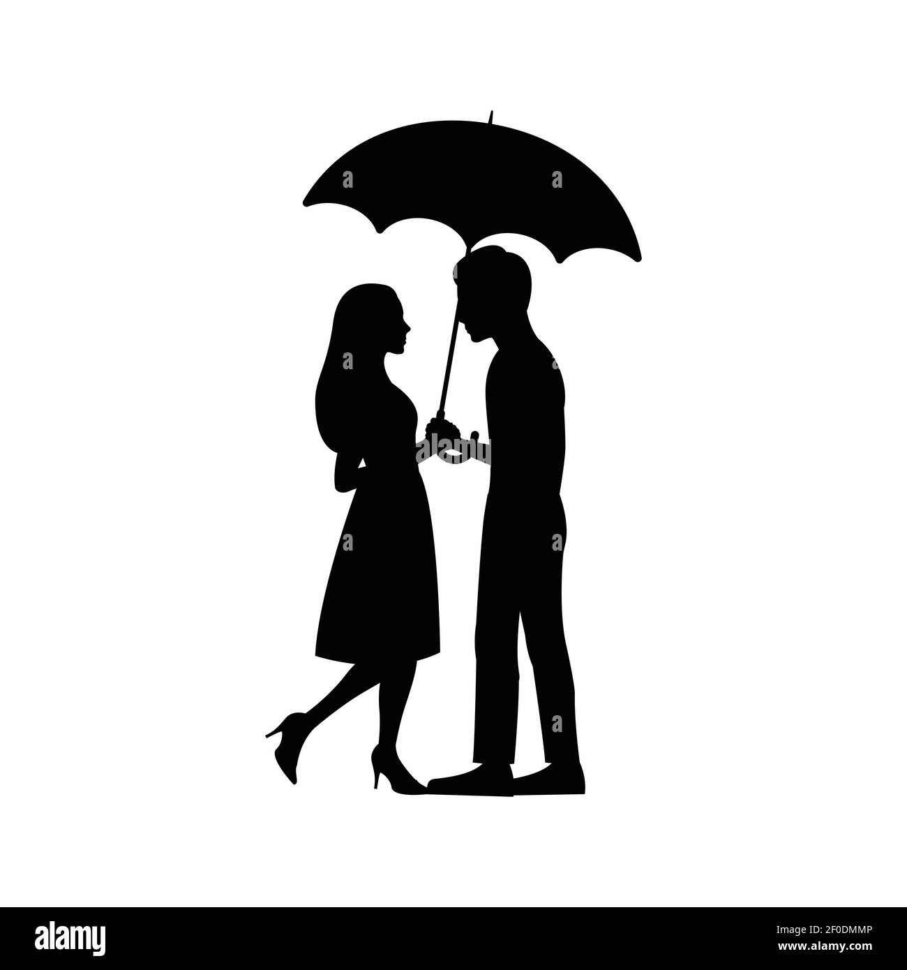 Paar mit regenschirm Stock-Vektorgrafiken kaufen - Alamy