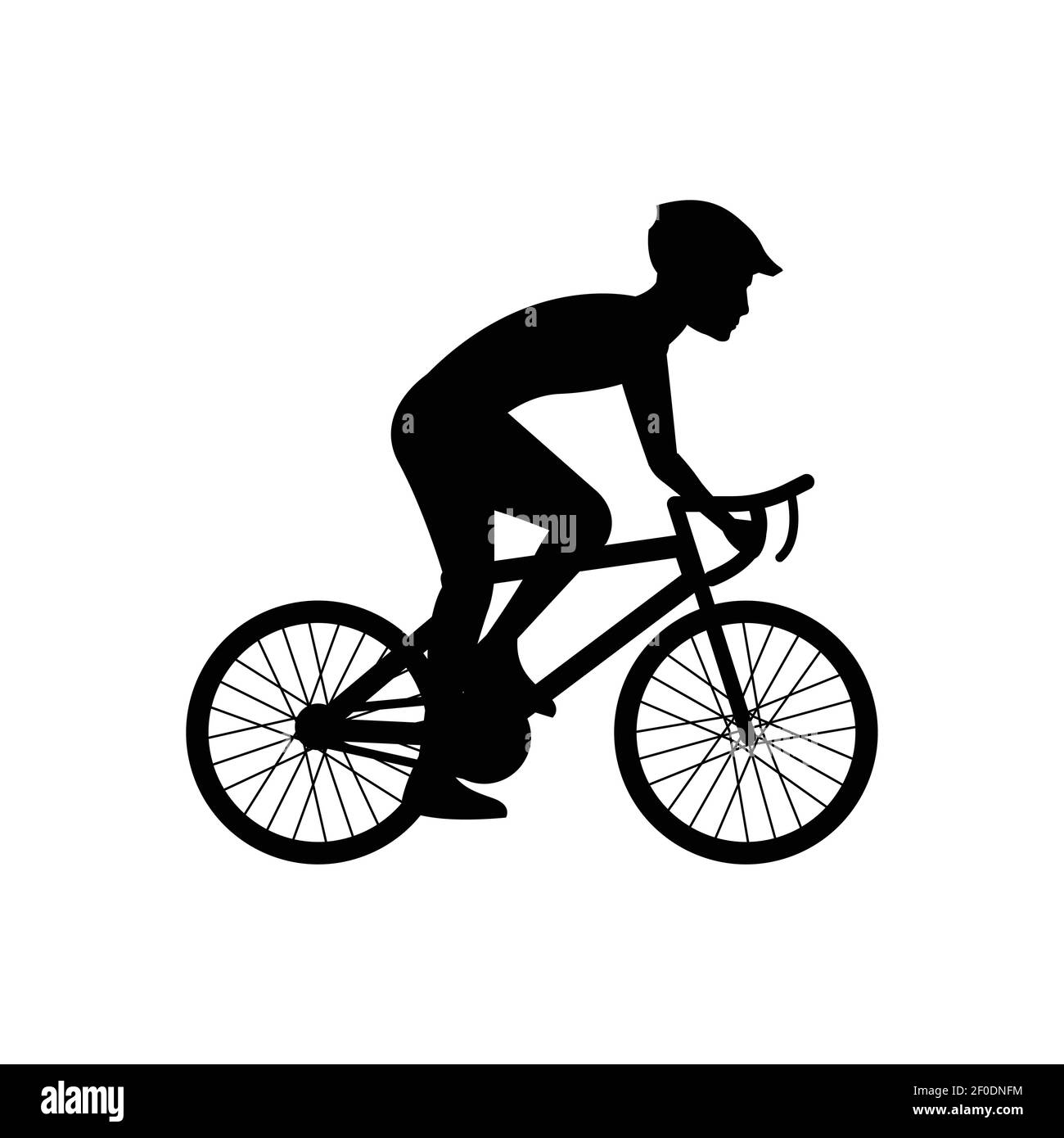 Schwarze Silhouette Design mit isolierten weißen Hintergrund des Menschen Radfahren, Vektor Abrundung Stock Vektor