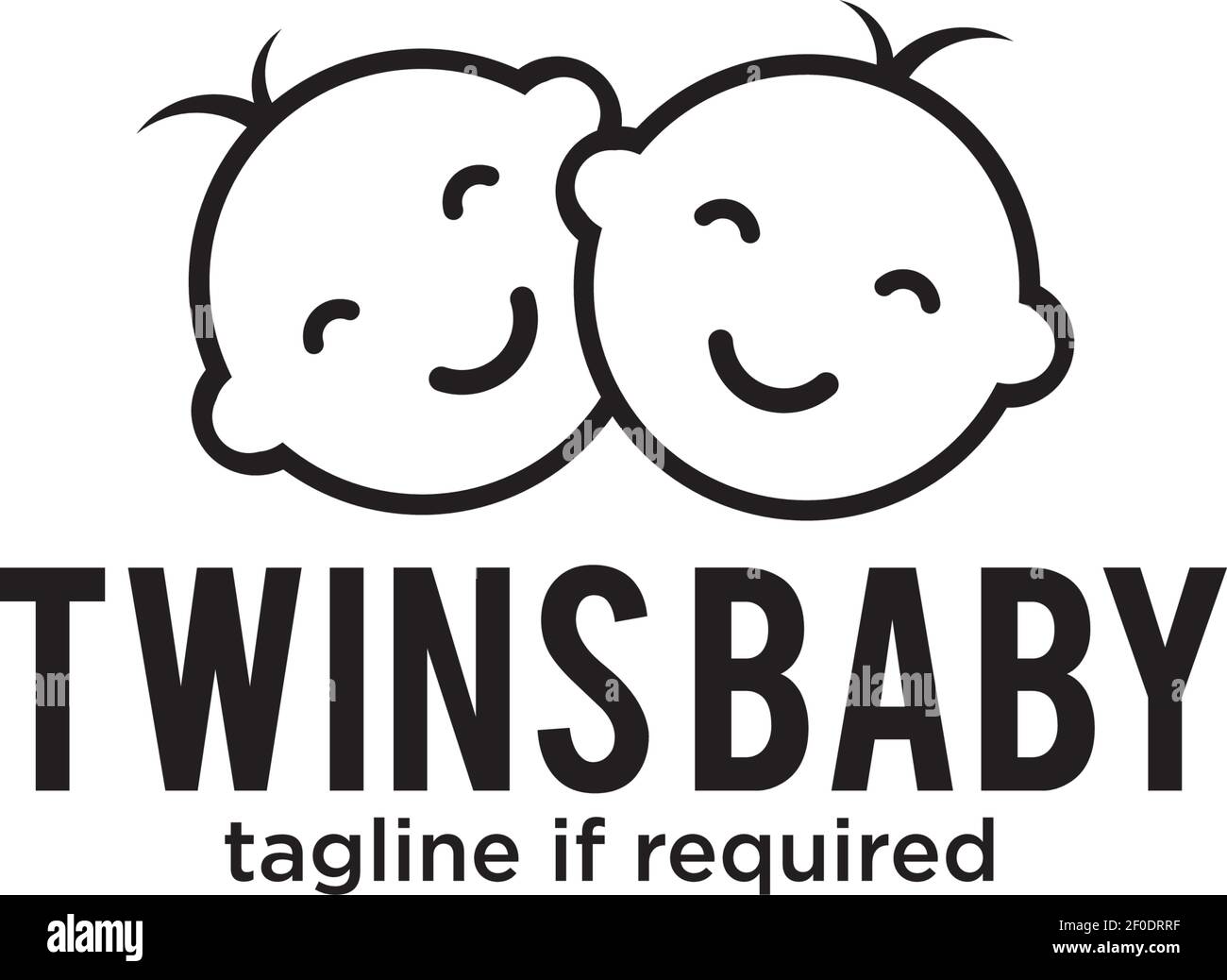 Zwillinge Baby Shop Logo Design Vektor Vorlage Stock Vektor