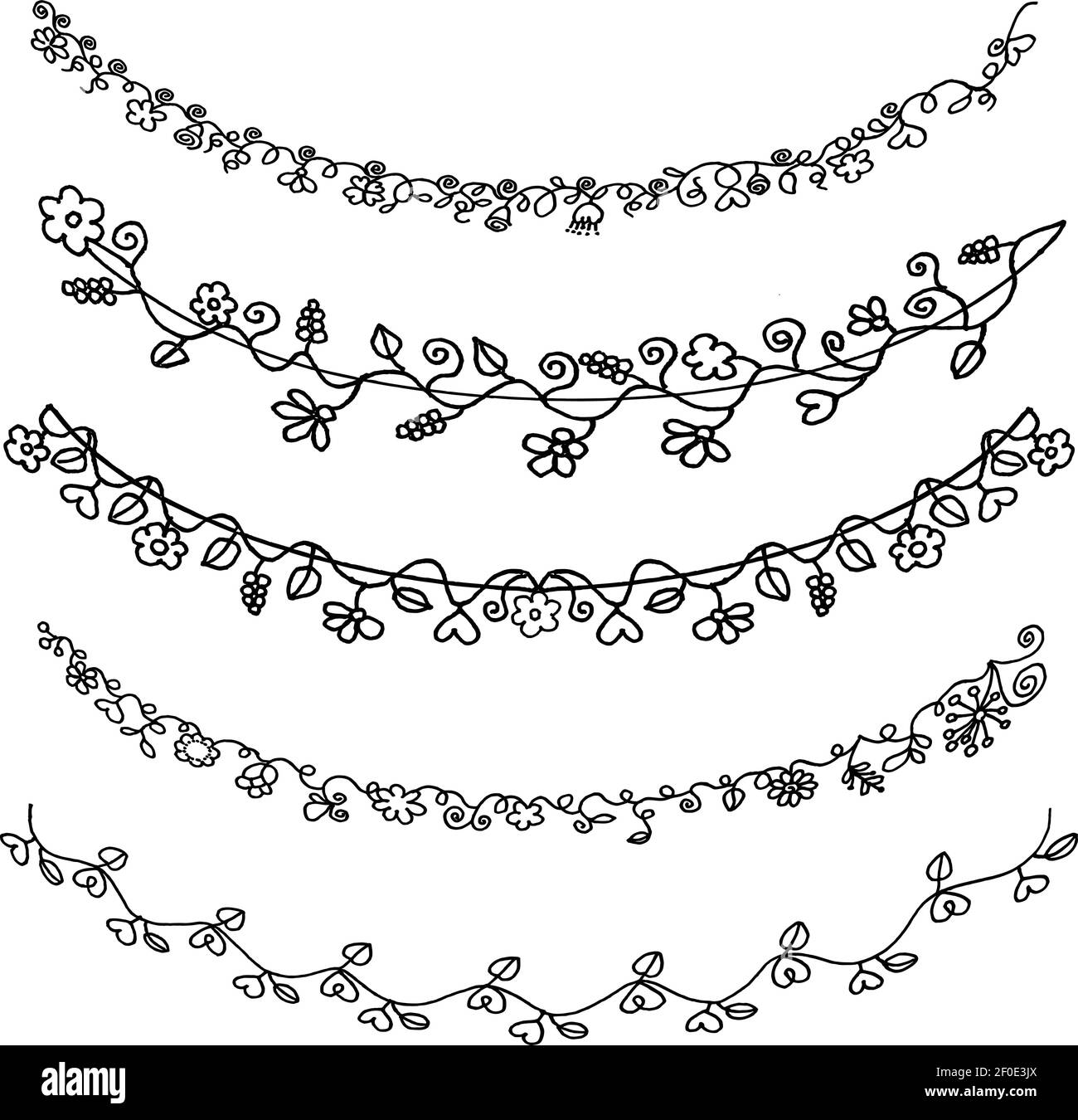 VEKTOR schwarz und weiß Blumen Rahmen Rahmen Hintergrund Stock Vektor