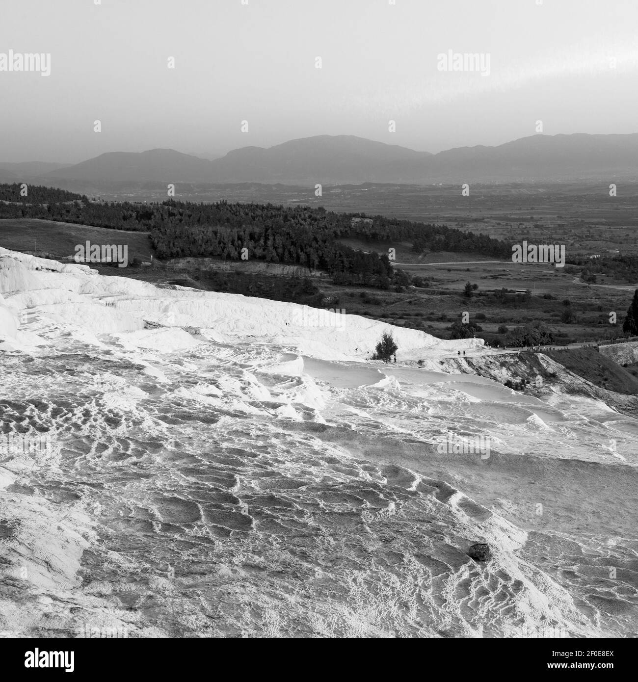 Bad und Travertin Wasser abstrakt in pamukkale türkei asien die Altes Kalzium Stockfoto