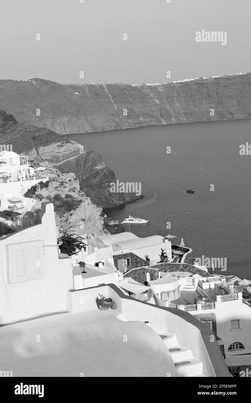 Meer in Architektur europa kykladen santorini Altstadt weiß und Der Himmel Stockfoto