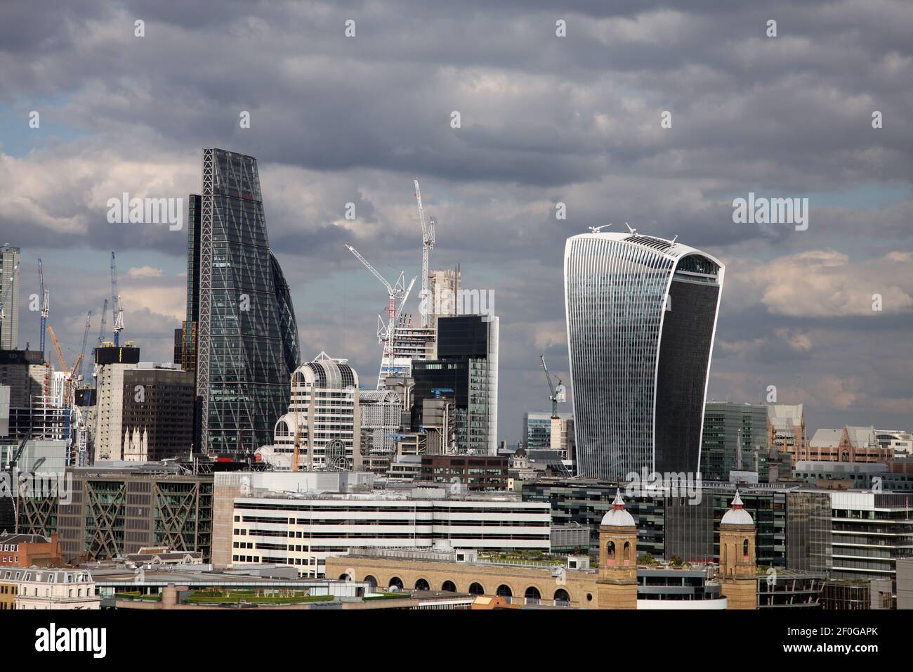 Ansicht der Stadt London von Bankside London England Stockfoto