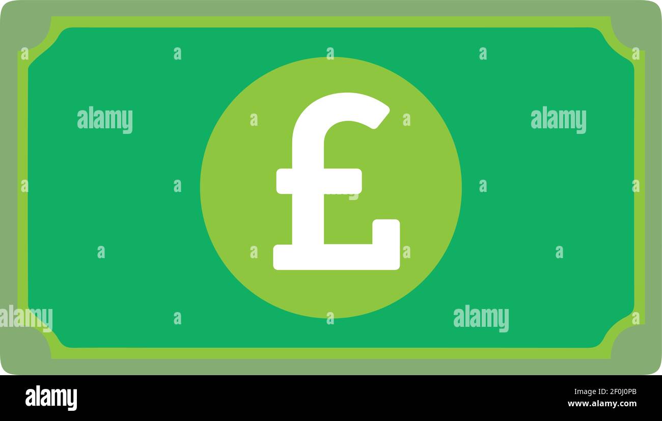Falkland-Inseln Währung Zeichen Grün Note Symbol Vektor für mobile Apps und Websites Stock Vektor