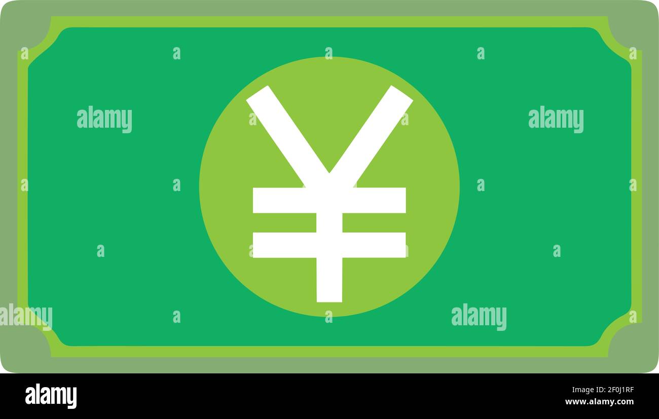 China Renminbi Yuan Währung Zeichen Grüne Note Symbol Vektor für Mobile Apps und Websites Stock Vektor
