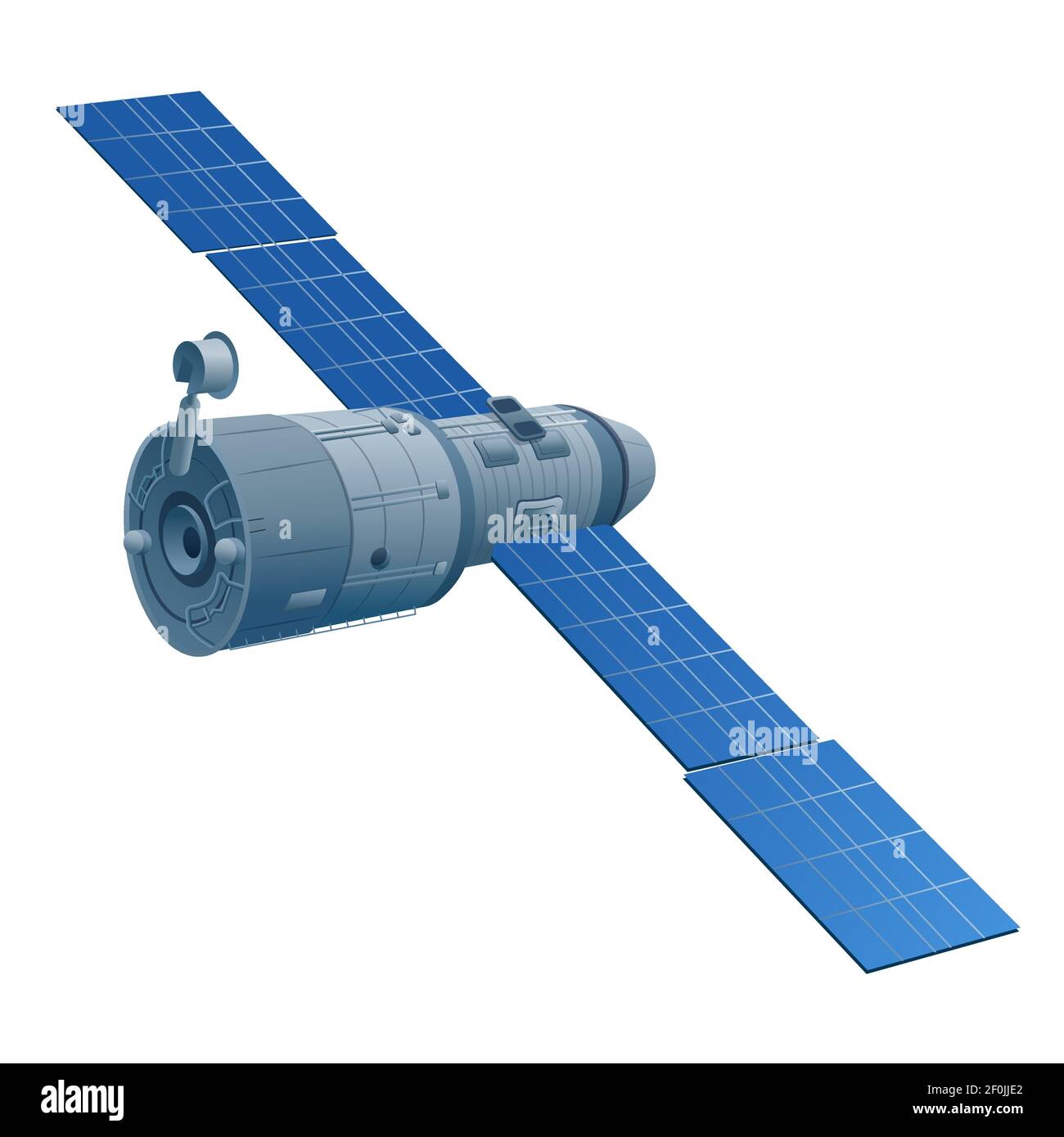 Illustration der schwimmenden Orbitalstation der im Weltraum Stock Vektor