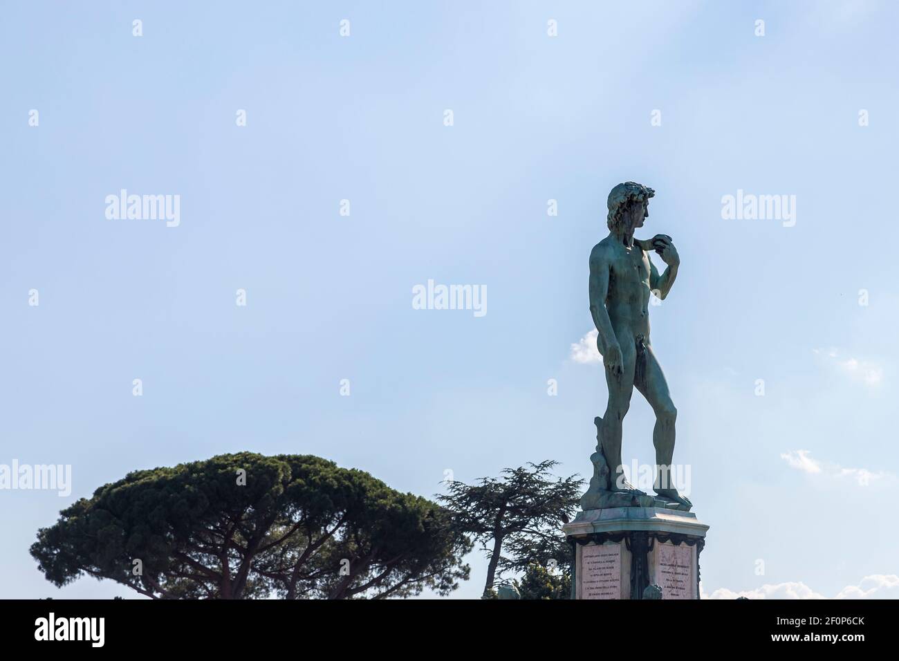 Statue von David, Piazza Michelangelo in Florenz, Italien Stockfoto