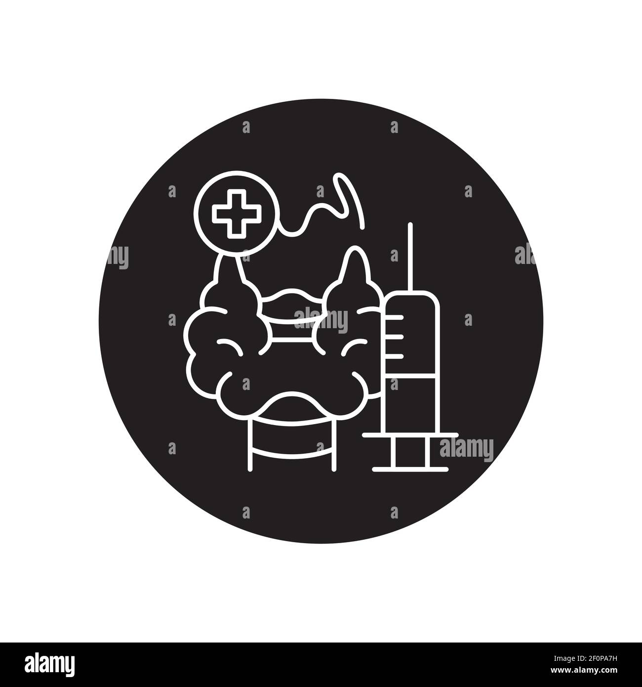 Schwarzes Glyphensymbol für Injektionsbehandlung. Piktogramm für Webseite, mobile App, Promo. Bearbeitbare Kontur Stock Vektor