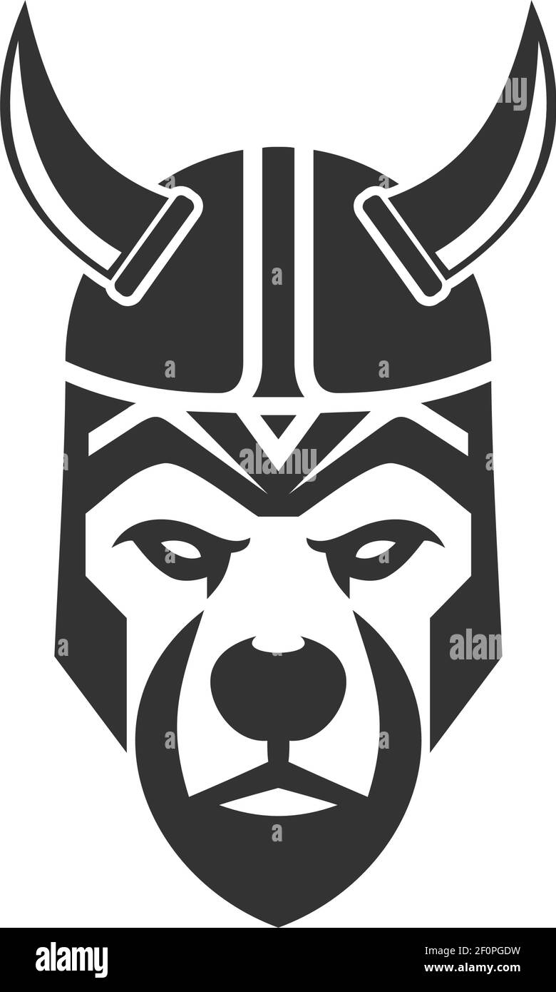 Bear viking Symbol Logo Vektor Konzept Design Stock Vektor