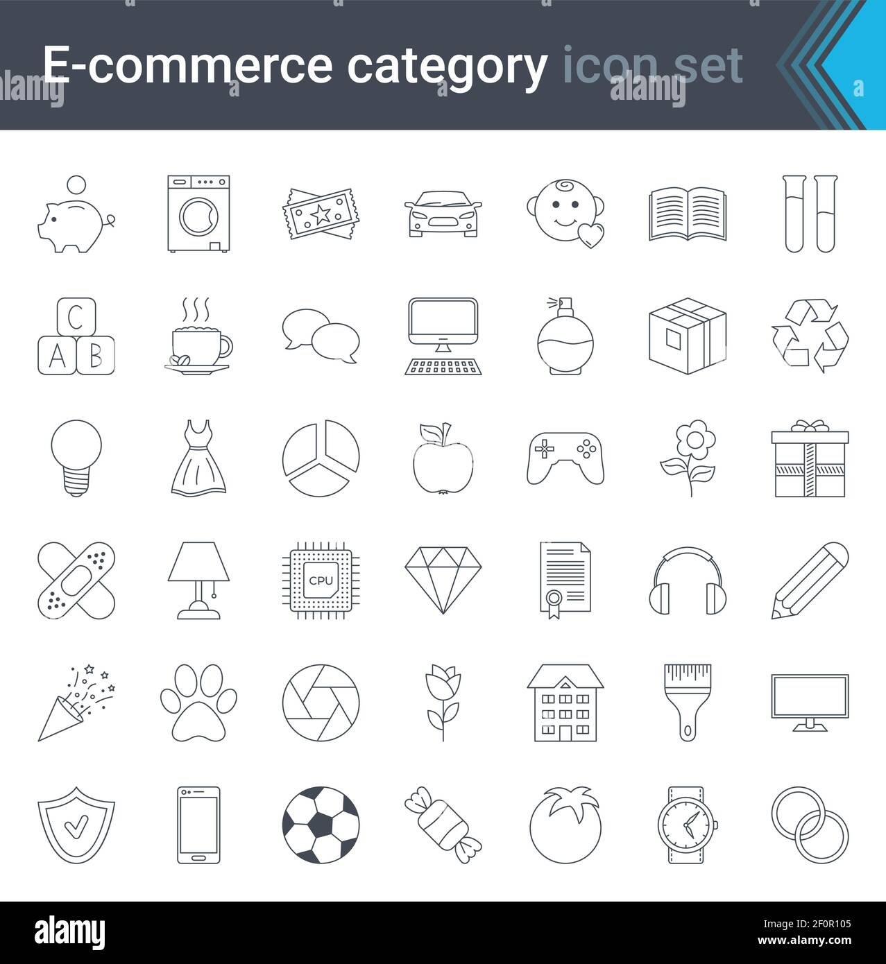 E-Commerce und Online-Shopping einfaches Icon-Set isoliert auf weißem Hintergrund. Hochwertige Vektorgrafik Stock Vektor