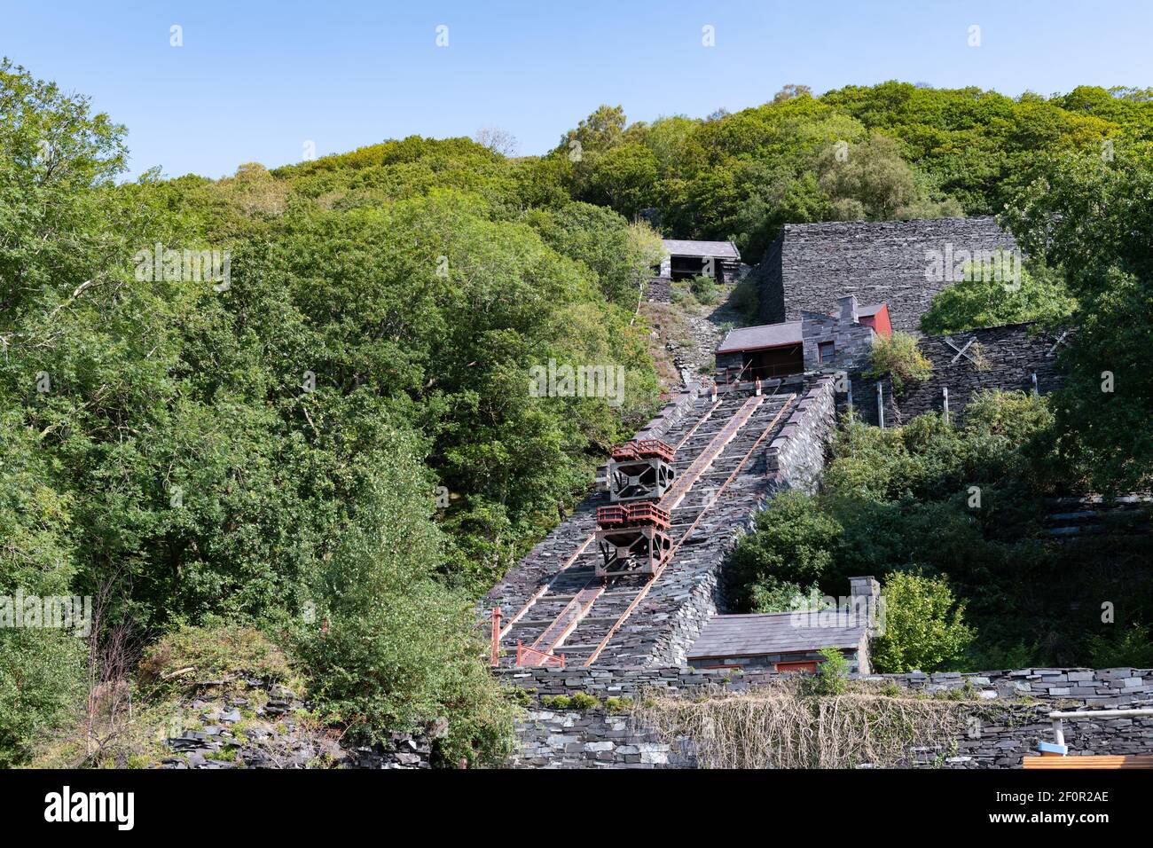Dinorwic Quarry Incline Railway im National Slate Museum im Padarn Country Park, Llanberis, Gwynedd, North Wales Stockfoto